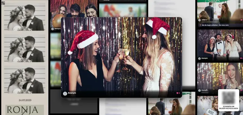 Slideshow Live auf Leinwand fotobox berlin