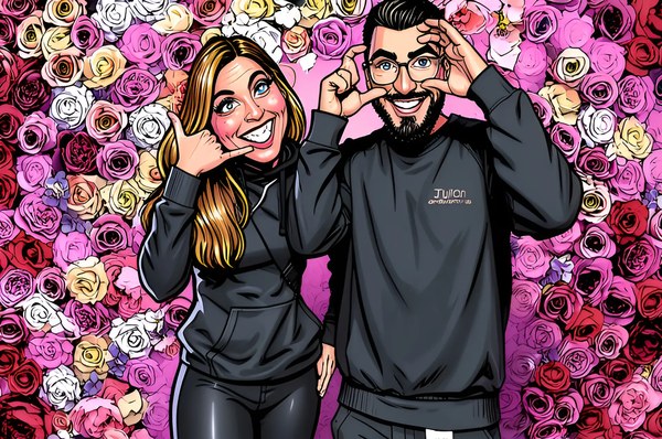 Fotobox Berlin Stilauswahl aus dem Katalog - Team als Karikatur