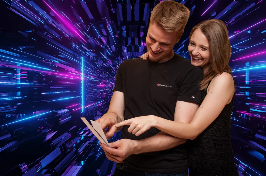 Photo Booth Berlin AI Background Replaced Sci-Fi